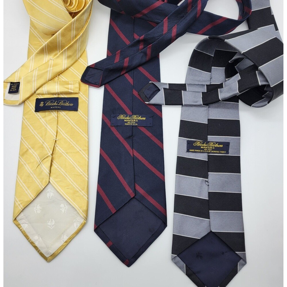 Brooks Brothers Tie Lot Makers Striped  Silk Made In USA